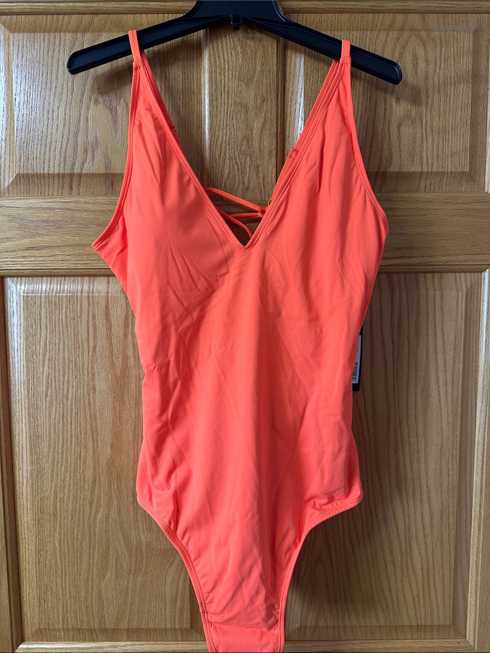 V-Neck One-Piece Swimsuit in Vibrant Orange